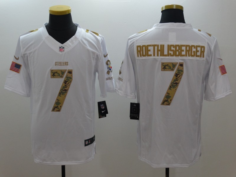 Men's Pittsburgh Steelers Ben Roethlisberger #7 White Jersey
